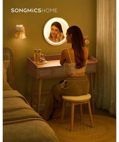 Fésülködőasztal tükörrel és világítással bézs színben