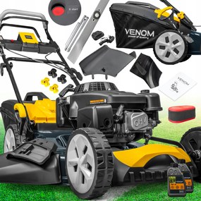 Nagy Benzinmotoros Fűnyíró Venom El. Start 56CM Erős Meghajtással Loncin 224cc