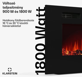 Klarstein Galeras Smart Intelligens elektromos kandalló, 2 hőmérséklet beállítás, 16 - 30°, LED lángillúzió, IOT csatlakozási lehetőség