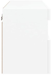 fehér falra szerelhető TV-szekrény LED-lámpákkal 60x30x40 cm
