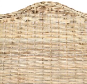 natúr rattan és lenvászon kanapé párnával