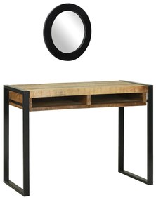 Sminktükör asztal 100x50x75 cm Tömör durva mangófából