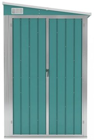 zöld acél falhoz erősíthető kerti fészer 118 x 288 x 178 cm