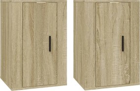 vidaXL 2 db sonoma tölgy fali TV-szekrény 40x34,5x60 cm