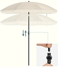 200 cm-es napernyő, UPF 50+ védelem, dönthető, talp nélkül, bézs