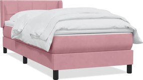 vidaXL Box Spring ágy matraccal rózsaszín 100x220 cm bársony