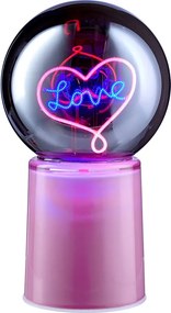 GLOW BALL dekoráció LED fénnyel 21 cm, szív