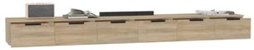 2 db sonoma tölgy színű szerelt fa faliszekrény 102x30x20 cm