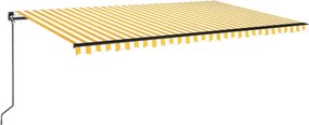 Sárga és fehér kézzel kihúzható napellenző 500 x 350 cm