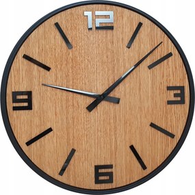 Falióra Modern Fa Csendes mechanizmussal Kerek Robusztus