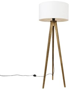 Rusztikus állvány vintage fával és fehér árnyékolóval 50 cm - Tripod Classic