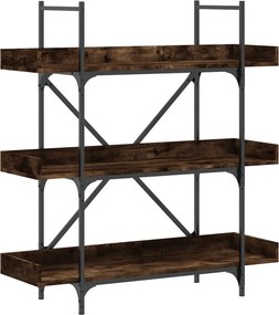 vidaXL 3-szintes füstös tölgy szerelt fa könyvespolc 100x33x108,5 cm