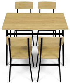 Étkezőszett 4 székkel, 110×70×76 cm, Vad Tölgy. AUT-O2155 OAK