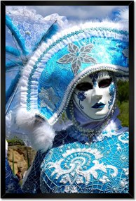 Poszterek keretben 40x60 Kék maszk Farsang