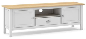 Fehér-natúr színű borovi fenyő TV-állvány 158x53 cm Misti – Marckeric