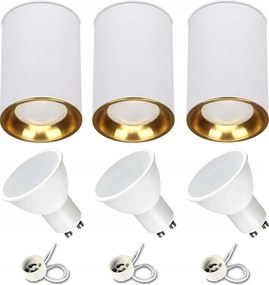 Falra szerelhető Led lámpatest Fehér Arany modern izzó GU10 7W 4000K