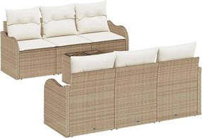 vidaXL Kerti Kanapé Szett párnával tárolóval 7 pcs Beige és krém