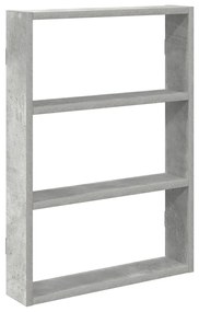 betonszürke szerelt fa fali polc 43 x 9 x 60 cm