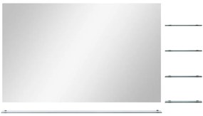 ezüstszínű falitükör 5 polccal 100 x 60 cm