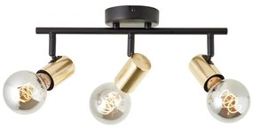 Brilliant - KERRY spotlámpa 3xE27/40W/230V fekete/sárgaréz