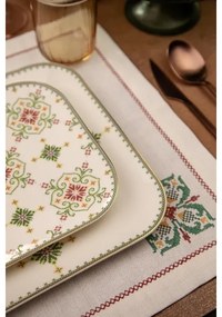 26 részes étkészlet fehér/zöld/porcelán