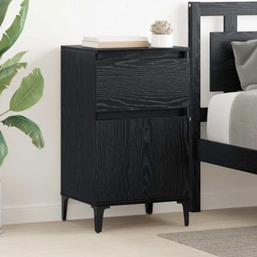 Éjjeliszekrény 2 pcs Musta tammi 40 x 35 x 70 cm Faanyag