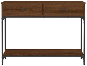barna tölgyszínű szerelt fa tálalóasztal 100 x 34,5 x 75 cm