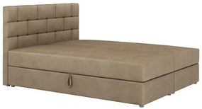 Franciaágy Boxspring 160x200 cm Waller (világosbarna) (ágyráccsal és matraccal). 1007731