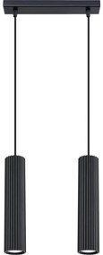 Sollux SL.1574 - Csillár zsinóron KARBON 2xGU10/10W/230V fekete