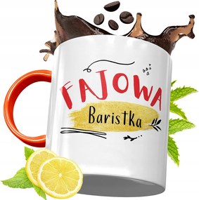 Narancssárga Bögre Baristáknak Ajándék fényképes nyomtatással