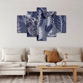 Kép - Kék zebrák (150x105 cm)