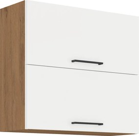 Felső szekrény, lancelot tölgy/ fehér extra magas fényű HG , VEGA 80 GU-72 2F