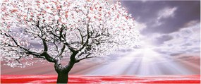 Piros fa kép (120x50 cm)