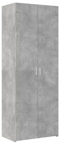 betonszürke szerelt fa tárolószekrény 70 x 42,5 x 225 cm