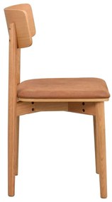 Konyakbarna-natúr színű bőr utánzat étkezőszék szett 2 db-os Wolcott – Rowico