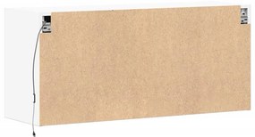 fehér falra szerelhető TV-szekrény LED-lámpákkal 100x31x45 cm