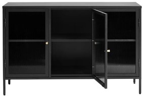 Fekete fém tálalószekrény 132x85 cm Bronco – Unique Furniture