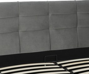 Łóżko 160x200 TINGA Welurowe Ciemnoszare