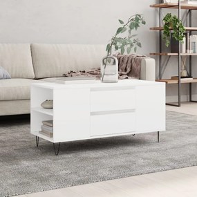 Fehér szerelt fa dohányzóasztal 102x44,5x50 cm