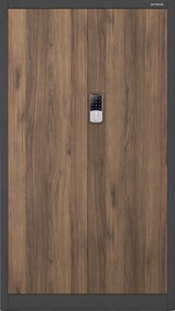 Irodai fém szekrény számzáras antracit / dió: Eco Design DANIEL, 900 x 1850 x 400 mm