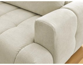 Bézs kinyitható-tárolóhelyes sarokkanapé (bal oldali-L alakú) Fuji – Bobochic Paris