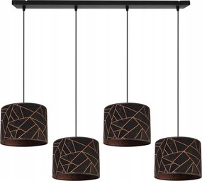 Mennyezeti Lámpa Lógó Csillár Lámpabúra Réz Elegáns Fekete Díszléc