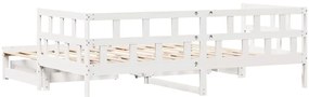 fehér kihúzható heverő fiókokkal matrac nélkül 90 x 200 cm