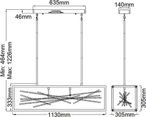 Quintiesse STYX QN-STYX-LED-ISLE-BG Függőlámpa 55W/LED 3000k