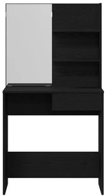 vidaXL Fekete tölgy öltözőasztal tükrökkel - 74.5 x 40 x 141 cm