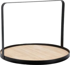 EH Bambusz kerek tálca fém fogantyúval, 35 cm