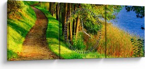 A víz menti sétányok képe (órával) (90x30 cm)