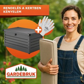 METALBOX fém tárolódoboz, 385L, 120×62×63cm, antracit Gardebruk