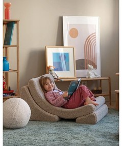 Világosbarna buklé gyerek fotel Moon – Wigiwama