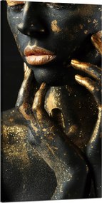 Vászonkép Nő Ujjak Arany foltok Művészet 60x120 cm
